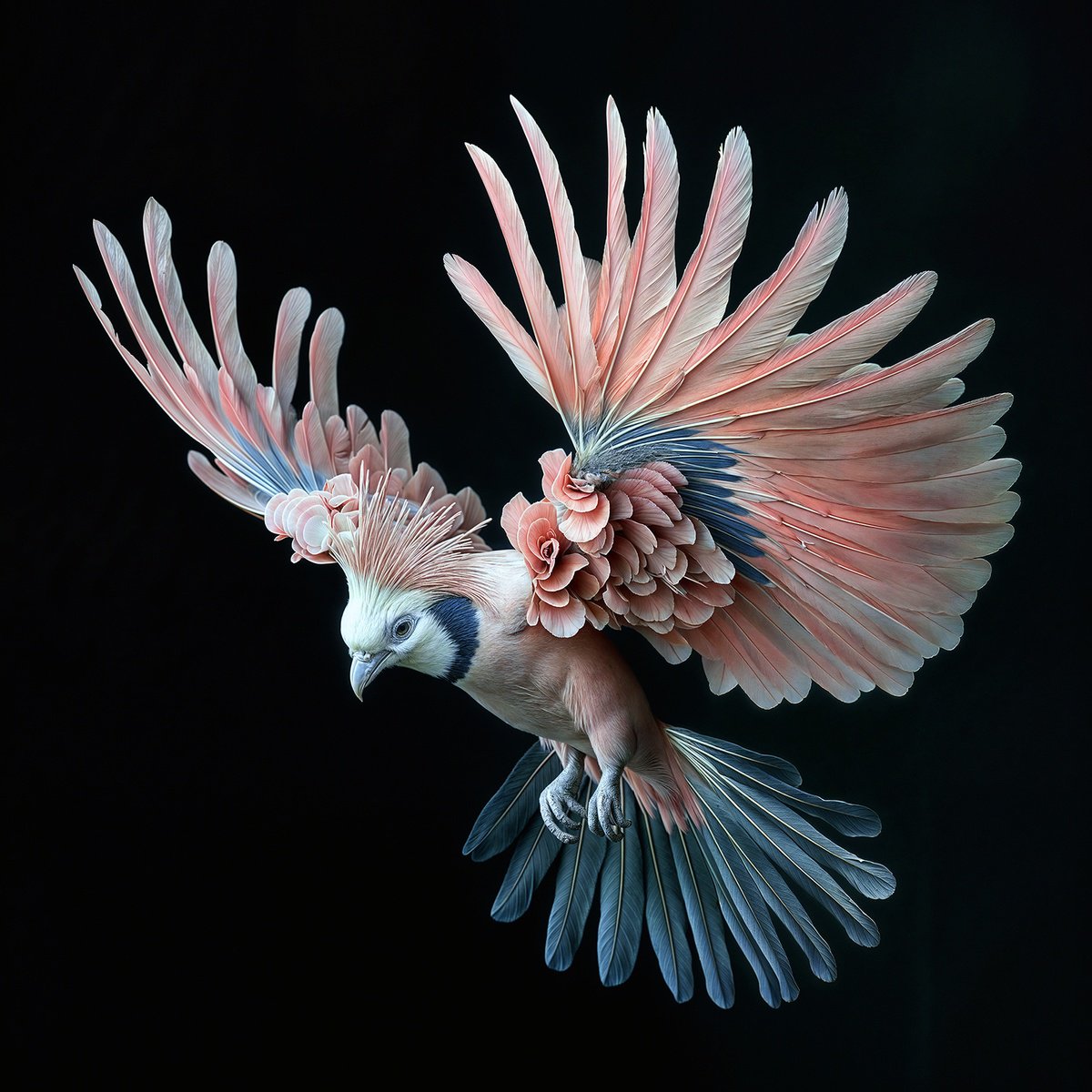 Photorealistic Animal Photograph By Michael Filonow, 26 X 26", Victoria Crowned Pigeon 2, Original Artwork