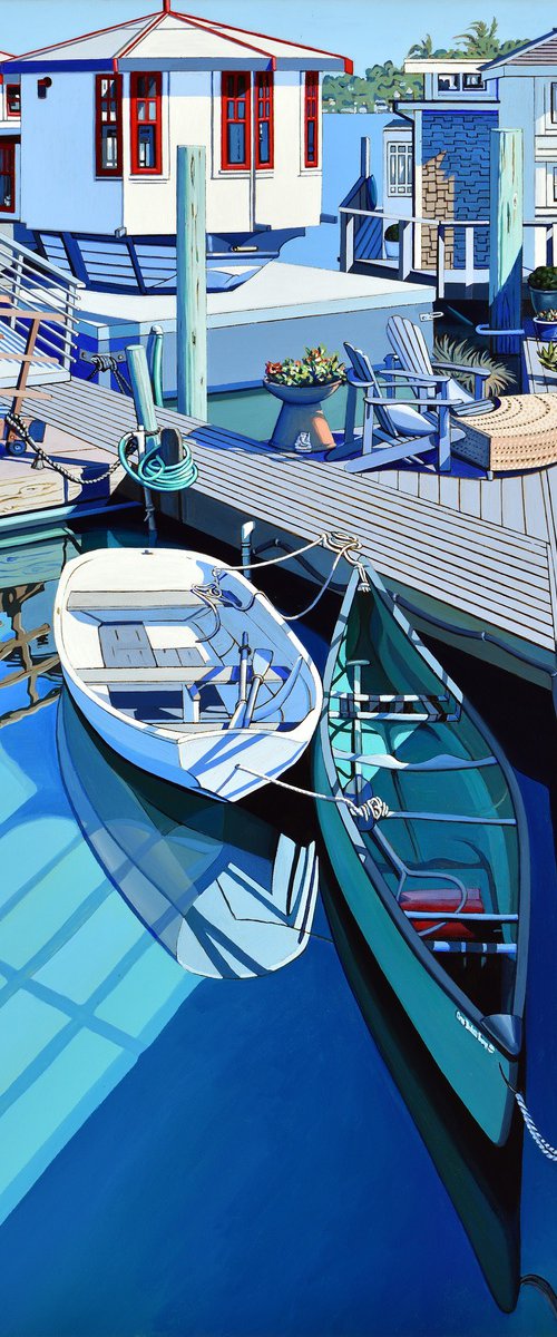 Two Boats At Sausalito Dock by Alex Nizovsky