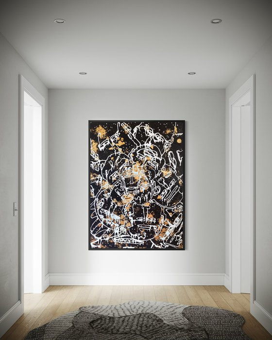 Gold Inside Me - Black Painting