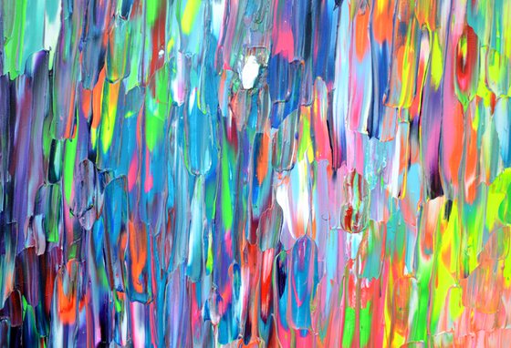 55x31.5'' Large Ready to Hang Colourful Modern Abstract Painting - XXXL Happy Gypsy Dance 6