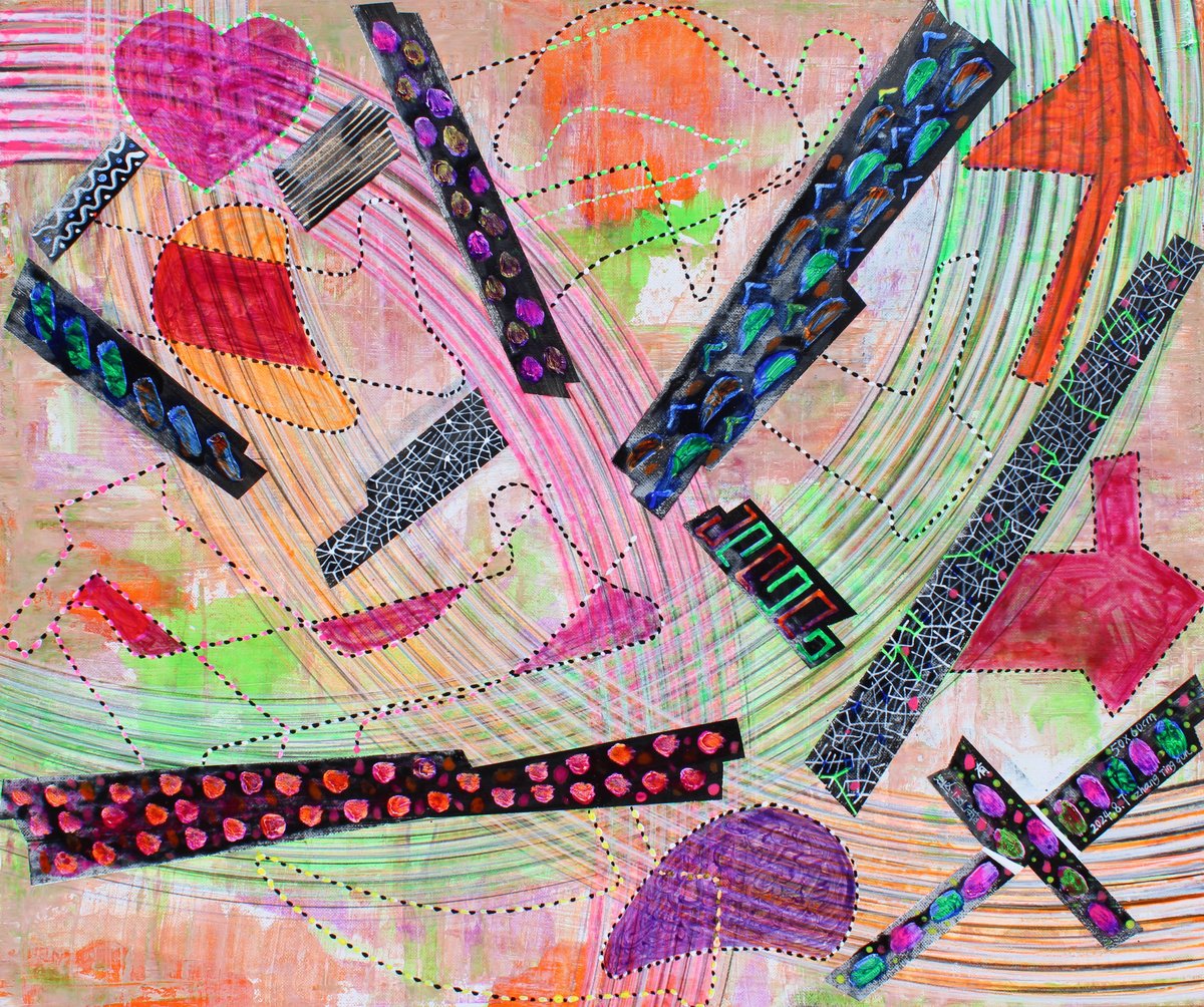 Abstract Acrylic Painting By Tingqun Zhang, 24 X 20", Have, Original Artwork