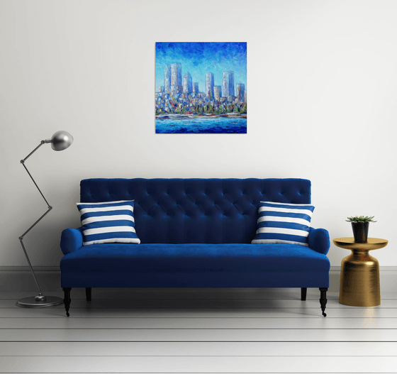 City of Montreal Acrylic painting by Cristina Stefan | Artfinder