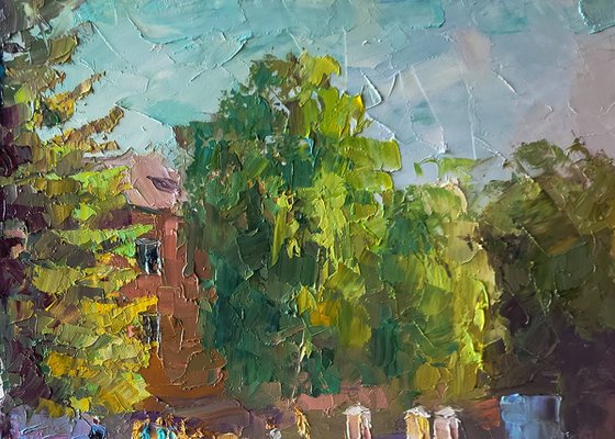 City Park with a Fountain