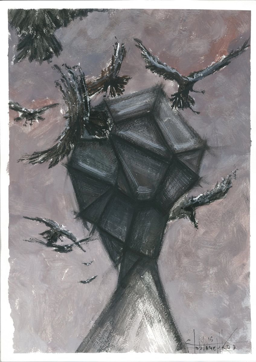 Abstract Painting By Eugene Gorbachenko, 12 X 17, Something Inside Me2, Original Artwork