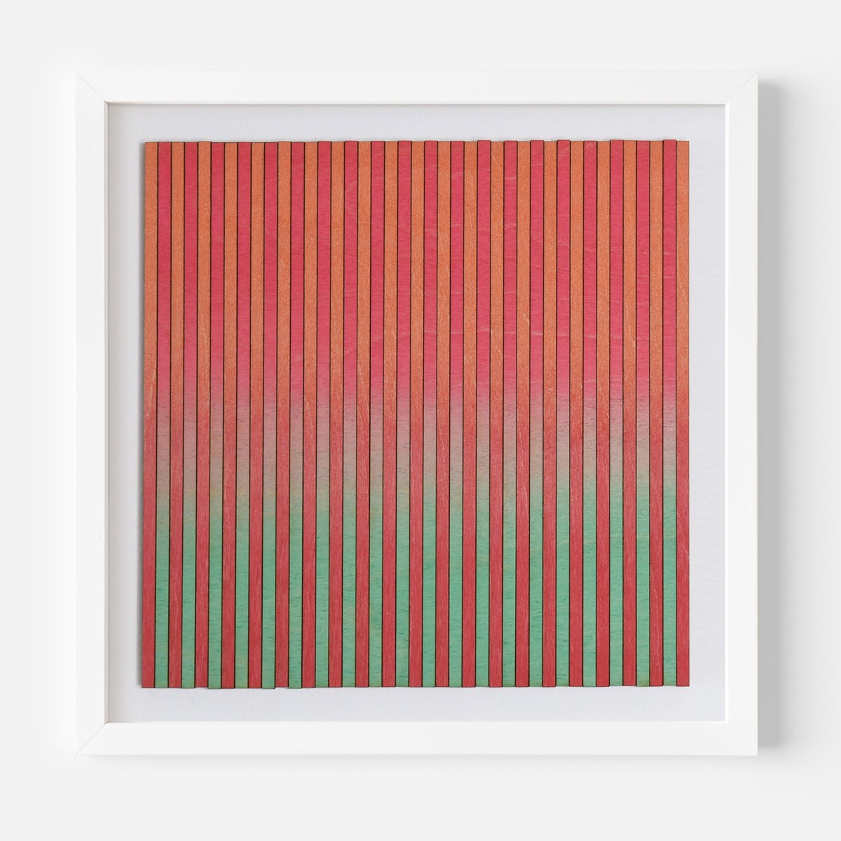 Geometric Abstract Painting By Amelia Coward, 11 X 11, Red & Green, Original Artwork