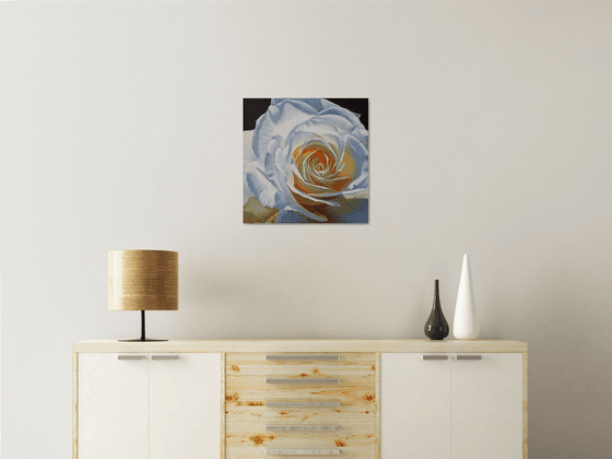 "Glowing."  rose flower  liGHt original painting  GIFT (2021)