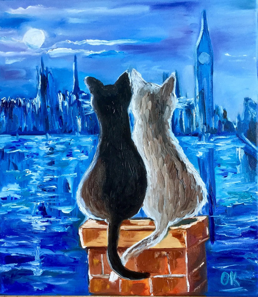 Cats In London. By Olga Koval, 14 X 16, Artwork For Sale On Artfinder