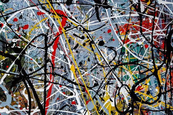 - Through the Chaos - Abstract expressionism JACKSON POLLOCK style enamel on canvas