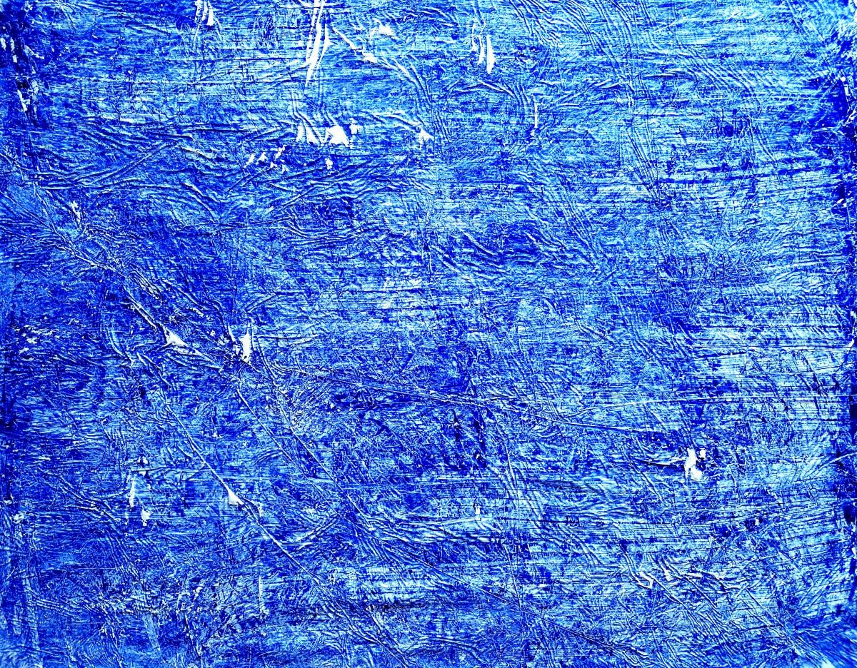 Ultramarine (n.215) - abstract landscape - 95 x 80 x 2,50 cm - ready to hang - acrylic pai... by Alessio Mazzarulli