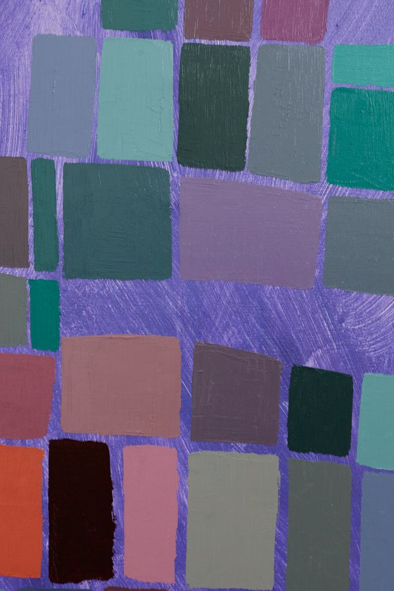 Squares / Turquoise Purple Orange