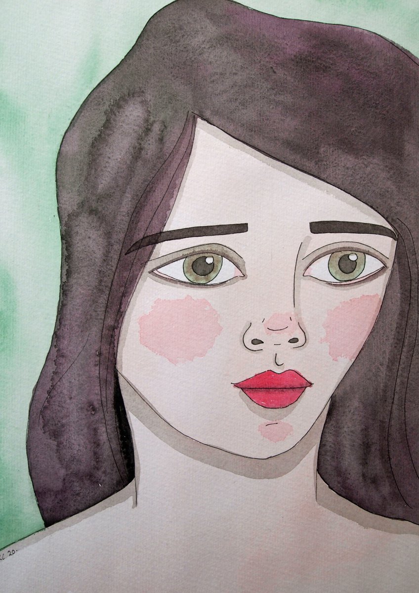 Portrait in Pink & Green by Kitty Cooper