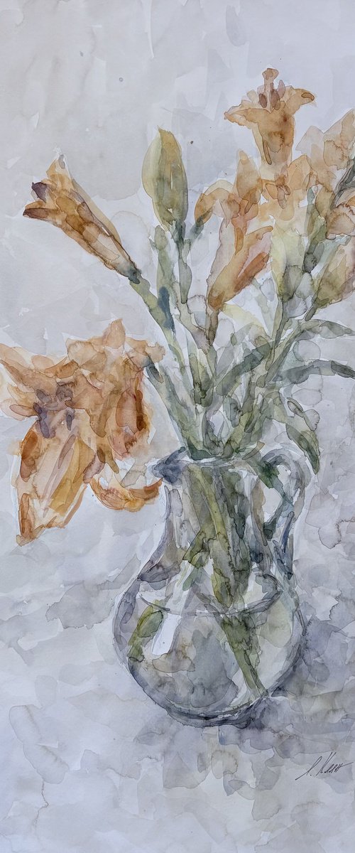 Lilies 50x65 cm 2025 by Elena Klyan