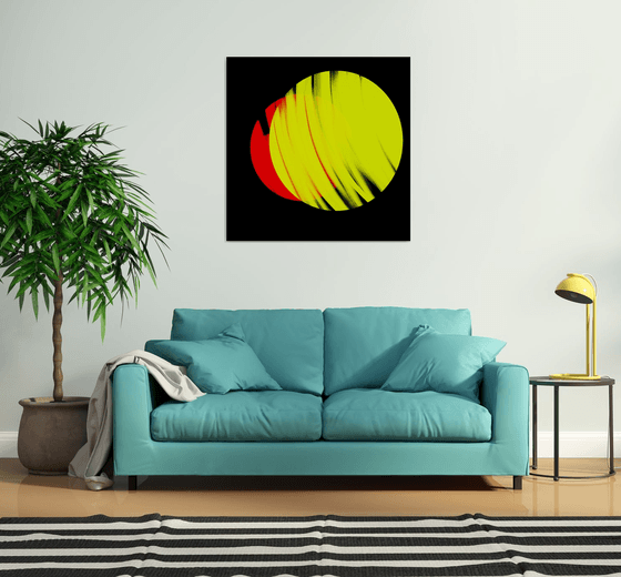 GA#208 red and yellow sun