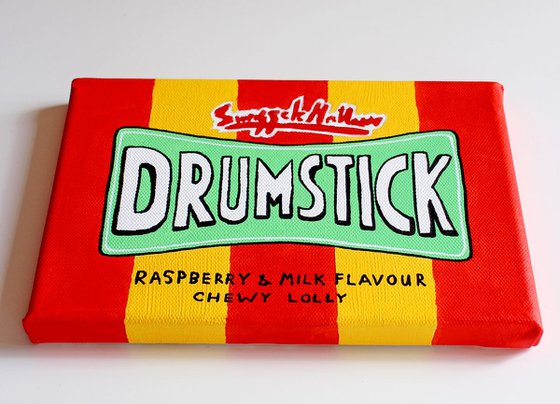 Drumstick Lolly Retro Sweets Pop Art Painting On Miniature Canvas