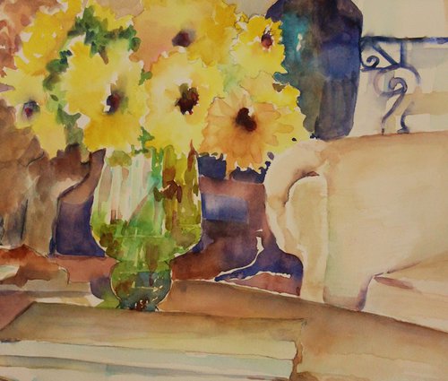 Sunlight on Sunflowers by Bronwen Jones