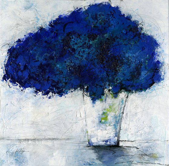 Blue Flowers In Vase