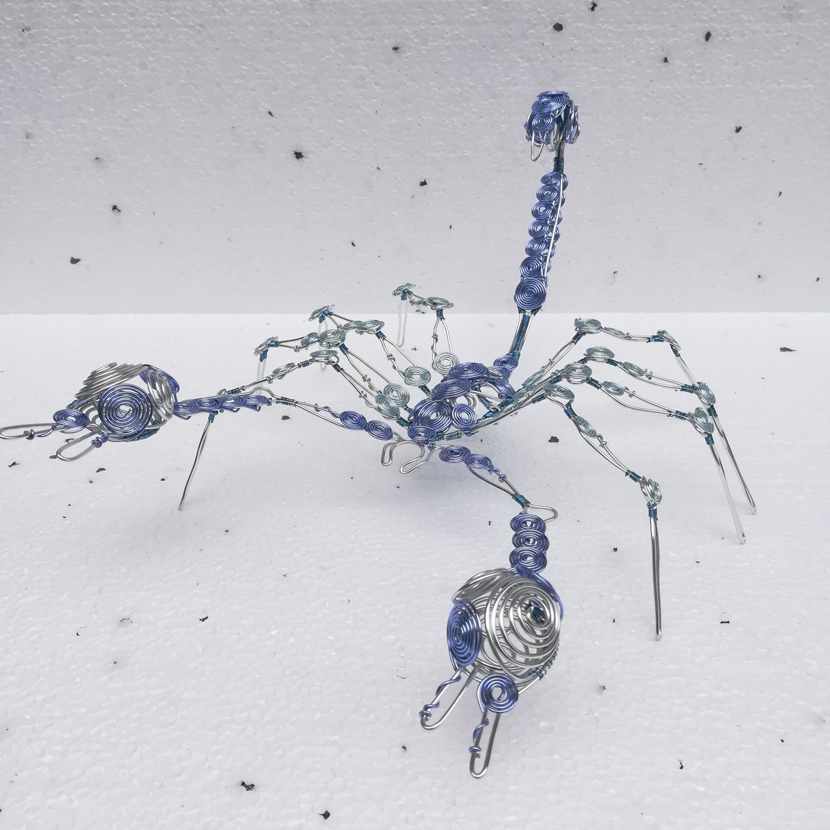 Urban And Pop Animal Sculpture By Ognyan Hristov, 13 X 8", "Blue Scorpion", Original Artwork