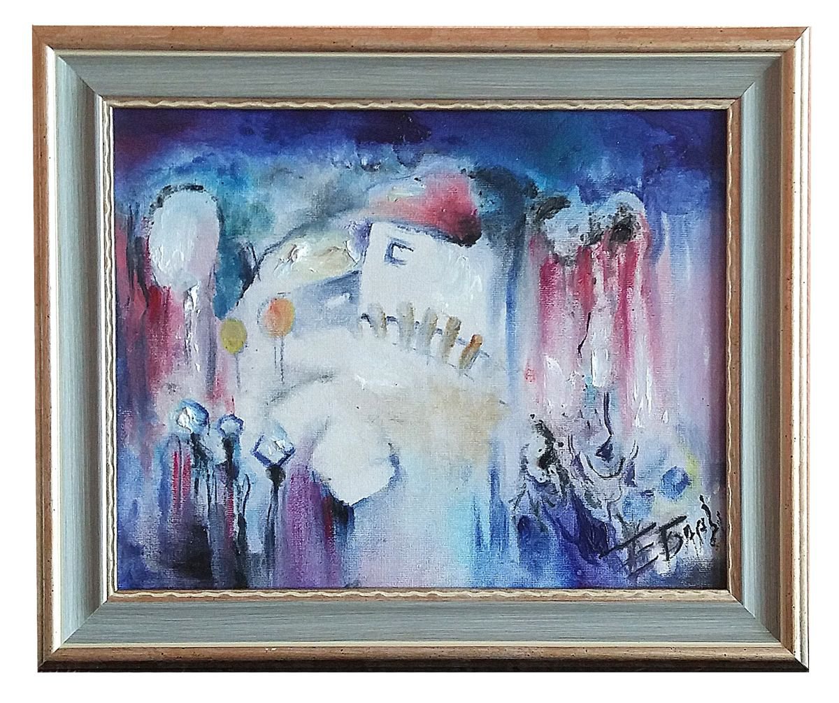 Landscape Oil Painting By Eleonora Bakalova, 14 X 12, Winter Nostalgia, Original Artwork