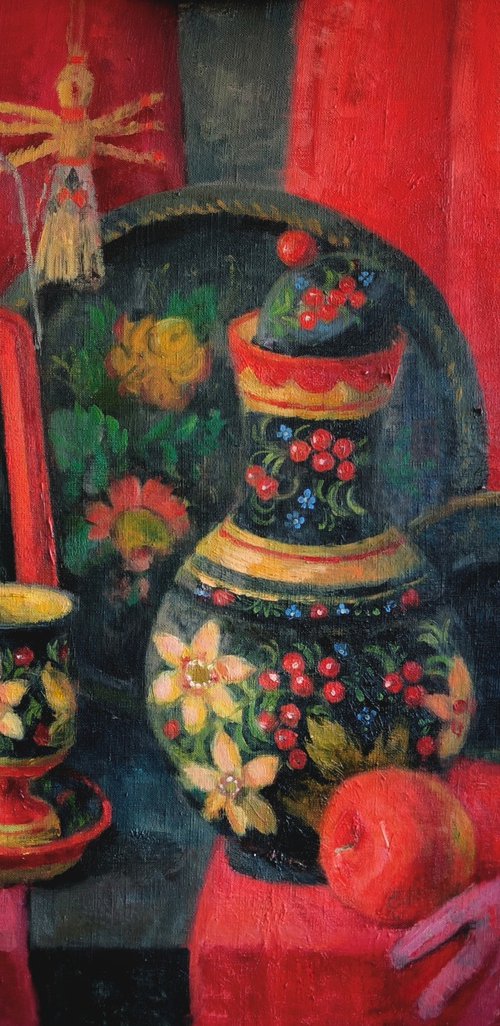 Still life with Khokhloma by Olga Goryunova