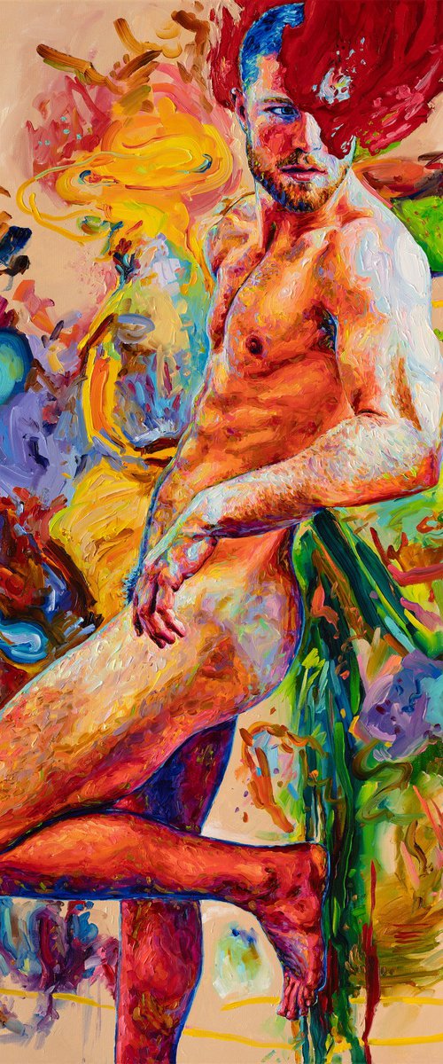 Nude on an Abstract Background by Oleksandr Balbyshev