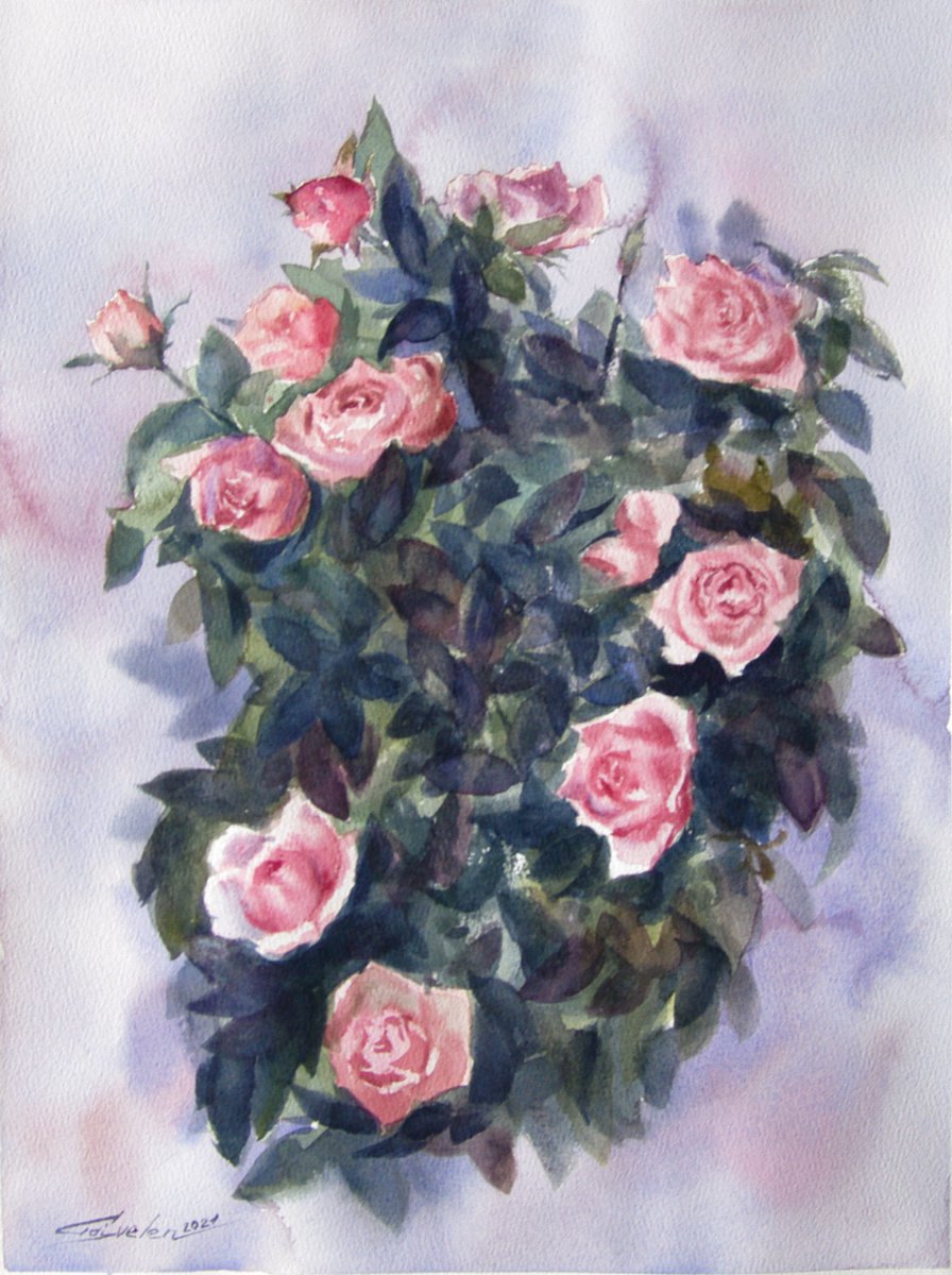 Roses for mom by Elena Gaivoronskaia