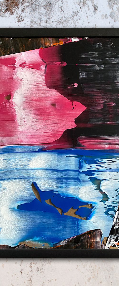 "Push It Real Good" - Original PMS Abstract Acrylic Painting On Plexiglass, Framed - 26" x 26" by Preston M. Smith (PMS)