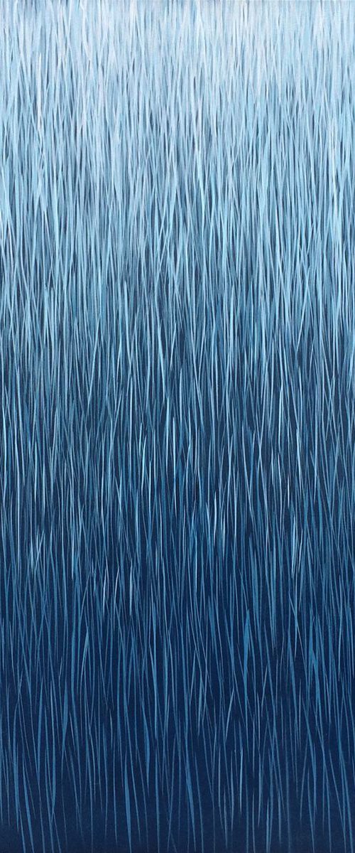 'Indigo Rain' 122cm squ by George Hall