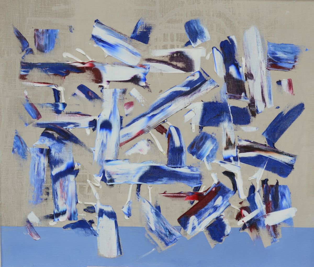 Expressive Abstract Oil Painting By Florina Breazu, 28 X 24, So, Original Artwork