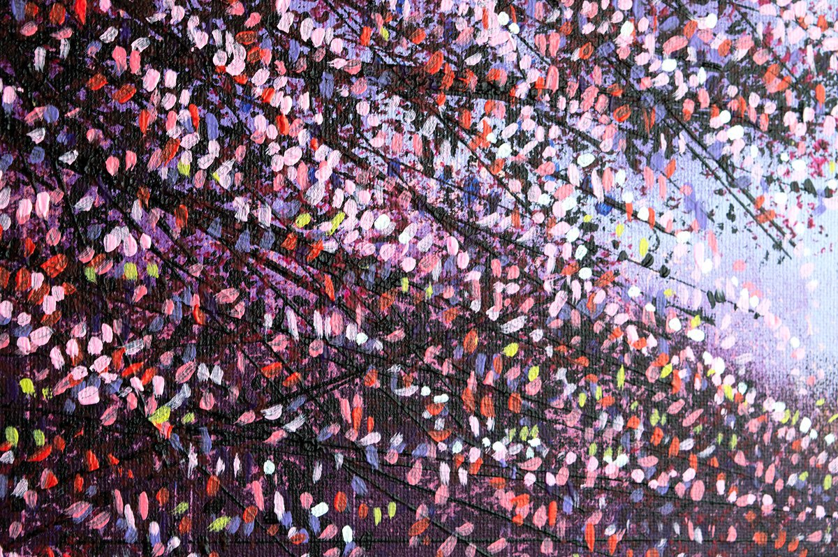 Marc Todd | Original Acrylic Painting | Blossom Trees By Moonlight | 76 X 51Cm | Artwork For Sale On Artfinder