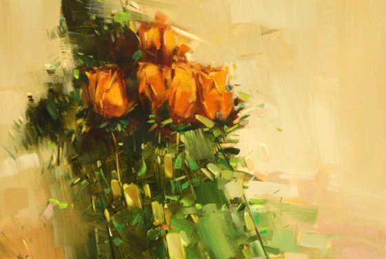 Bouquet of Roses Original oil Painting Contemporary