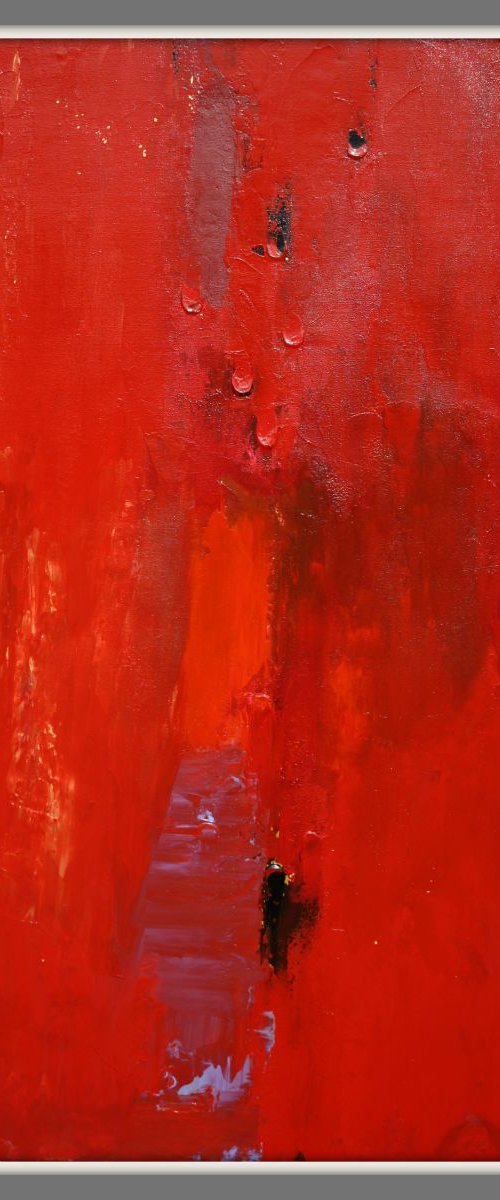 Red Abstract Panel by Robert Lynn