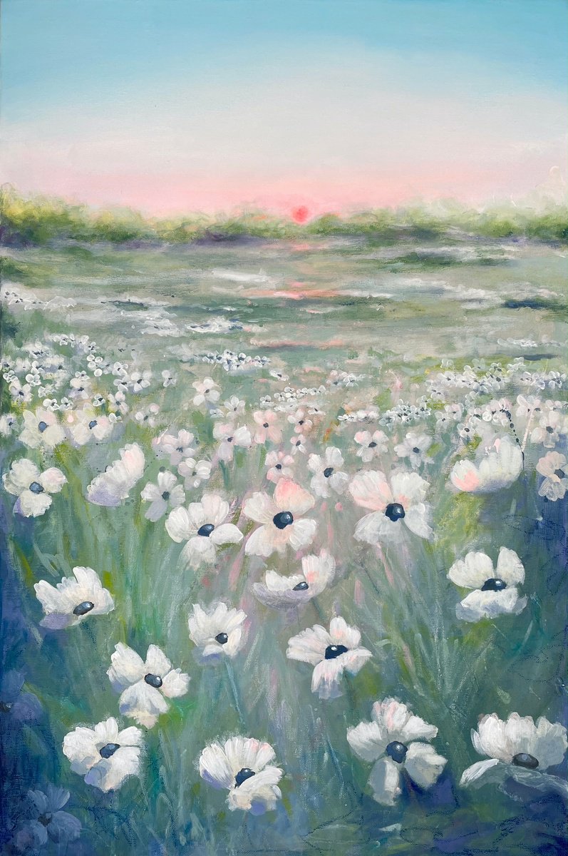 White poppy meadow by Emma Sian Pritchard