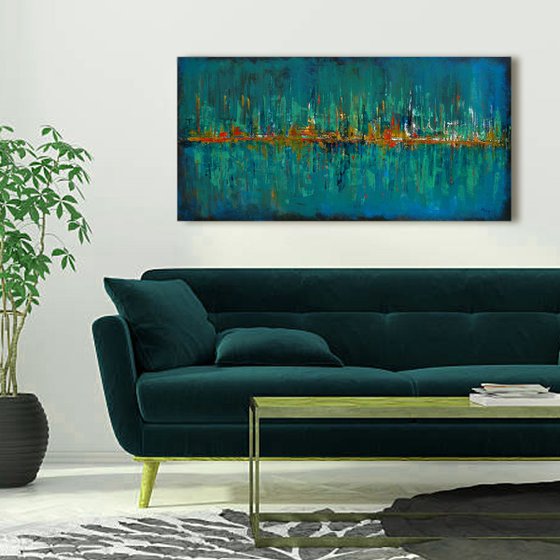 Ochre Trees -  Abstract Acrylic Landscape Painting