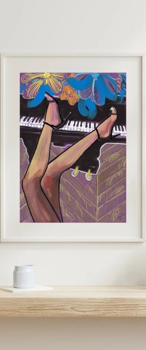 High Heels on Piano by Sasha Robinson