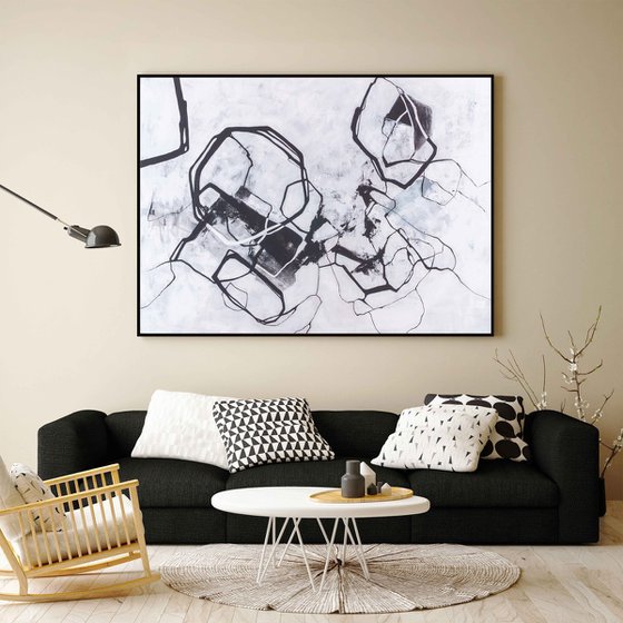 "Black and white" Black white abstract art