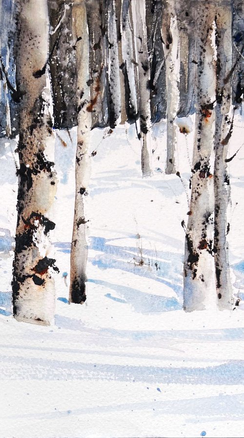 Winter Birch Grove #2 by Eugenia Gorbacheva