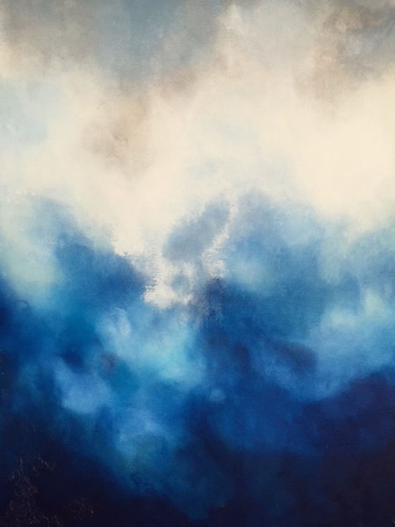 raw blue abstract (120 x 80 cm)