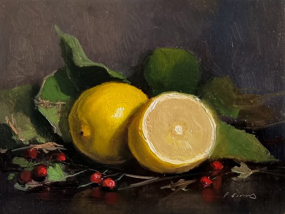 Lemons and Red Berries