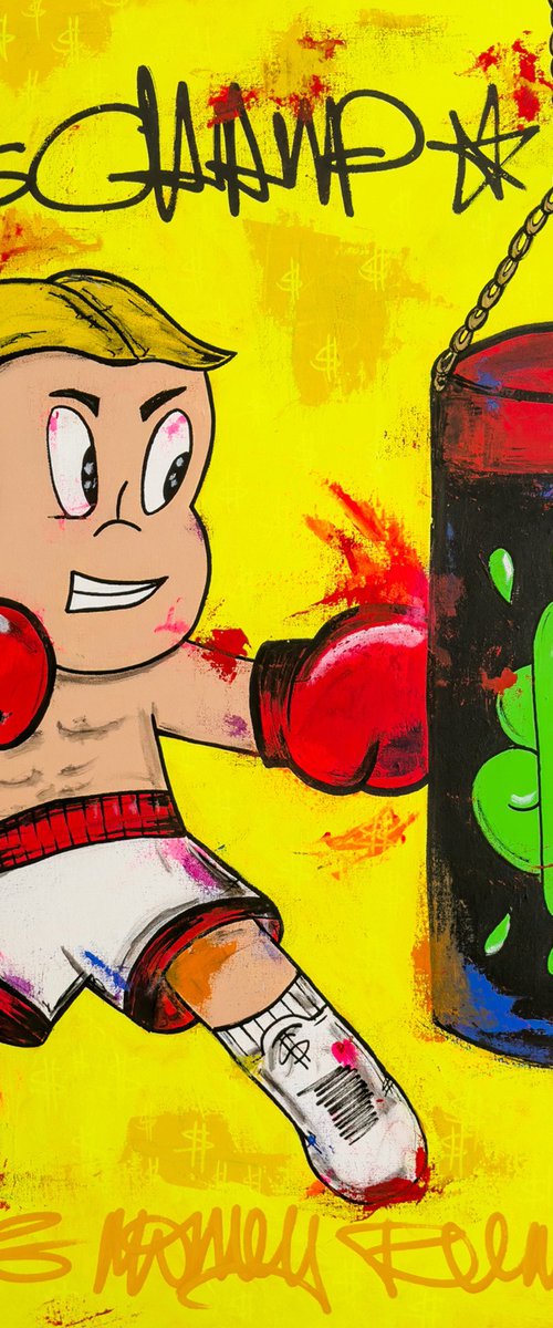 Boxing Richie Rich the millionaire by Carlos Pun Art