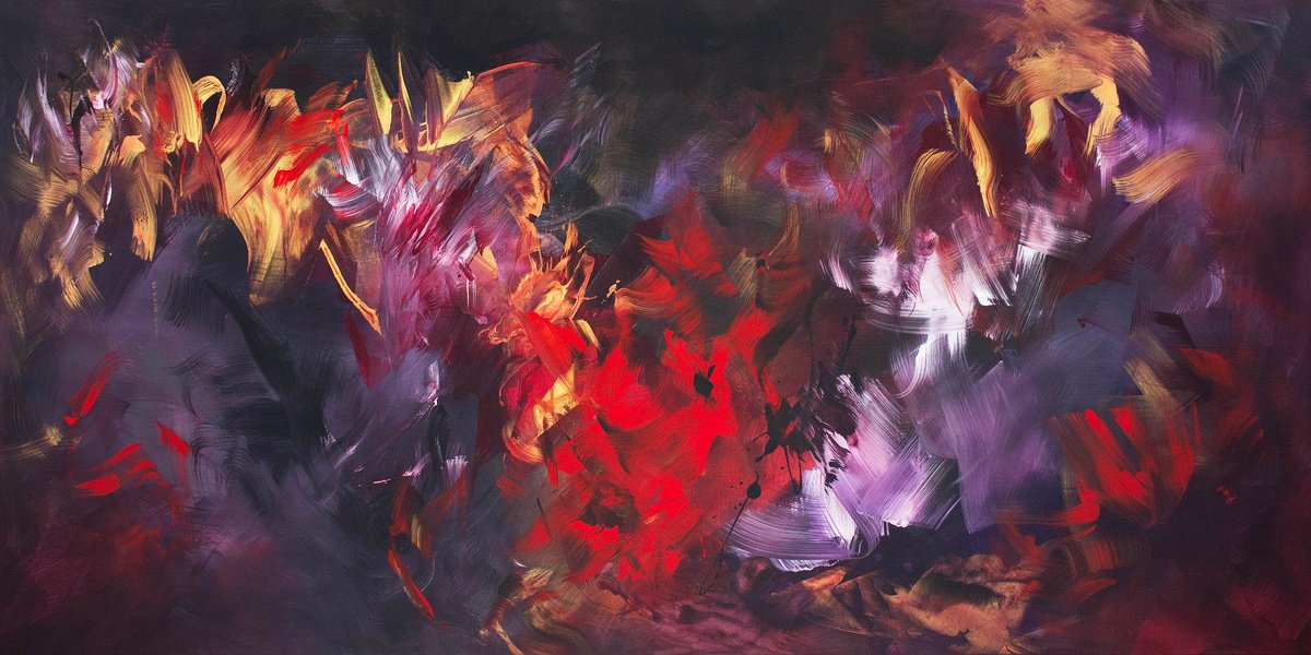 Abstract Acrylic Painting By Paresh Nrshinga Frsa, 72 X 36", Restless Soul, Original Artwork