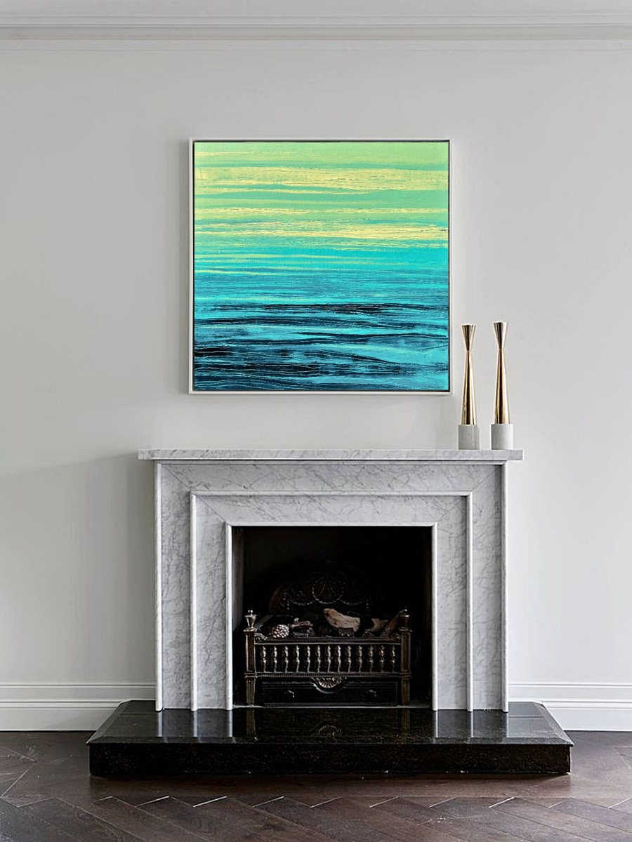 Abstract Oil Painting By Tigran Mamikonyan, 35 X 35", Lines 90i?90Cm, Original Artwork