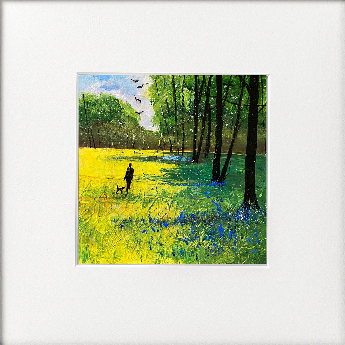 Seasons - Early Summer last of bluebells Stroll with dog by Teresa Tanner