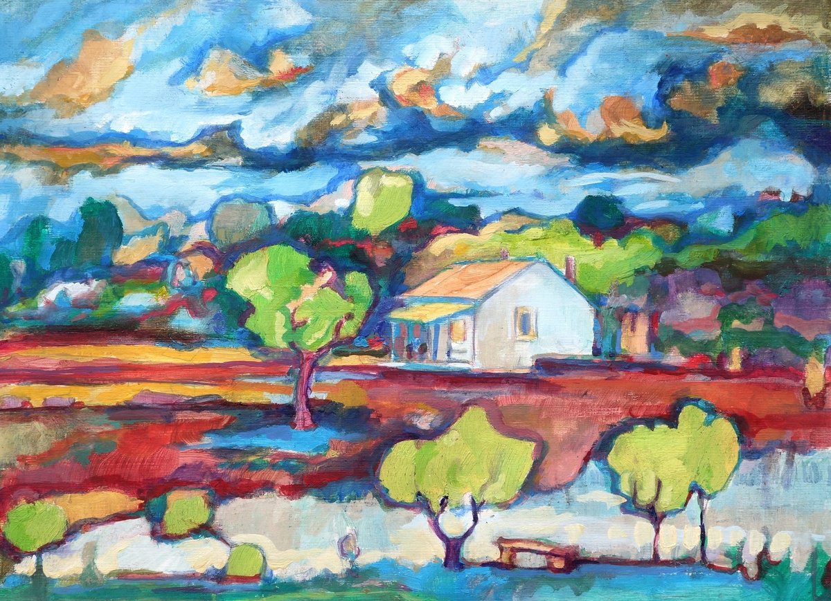 Impressionistic Cityscapes Oil Painting By Guy Pickford, 16 X 11, Maquis, Original Artwork