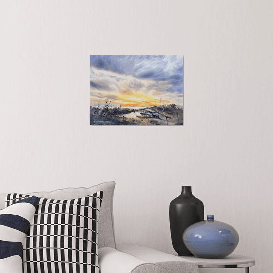 Boats on the pier Sunset #4