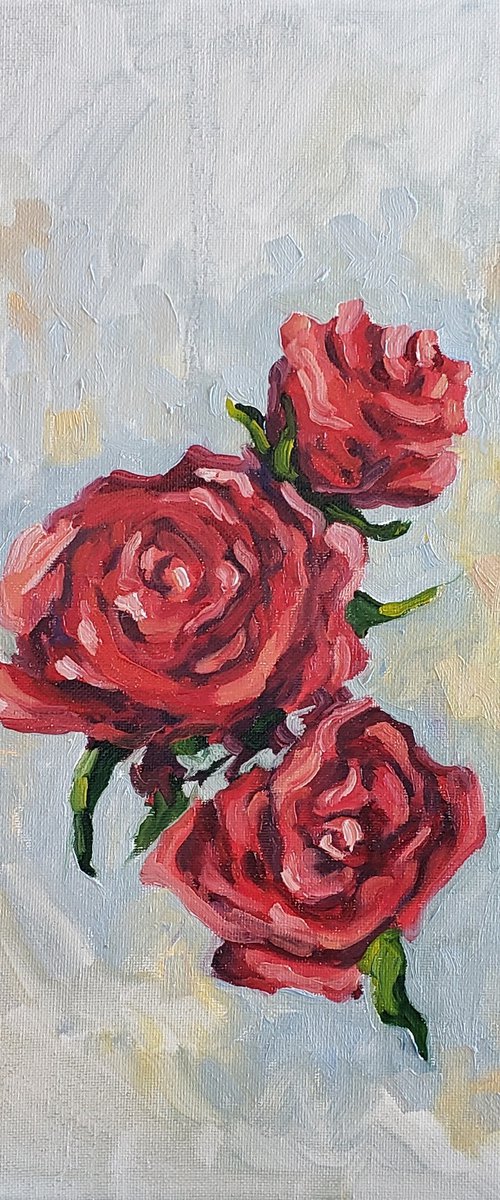 "Because of You" - Still Life - Roses - Flowers by Katrina Case