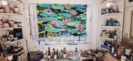 XXXL Water Lilies / 140 x 90 x 3 cm