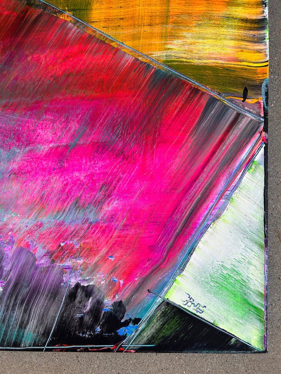 "Smooth Operator" - Original Large PMS Abstract Acrylic Painting On Canvas - 24" x 48"