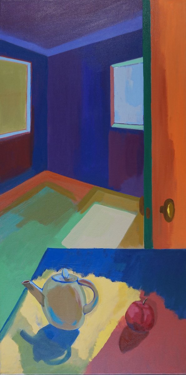 Interior With Red Apple By Patty Rodgers, 20 X 40, Artwork For Sale On Artfinder
