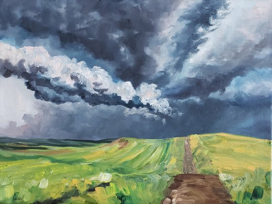 Landscape - Storms - "Prairie Road Storm"