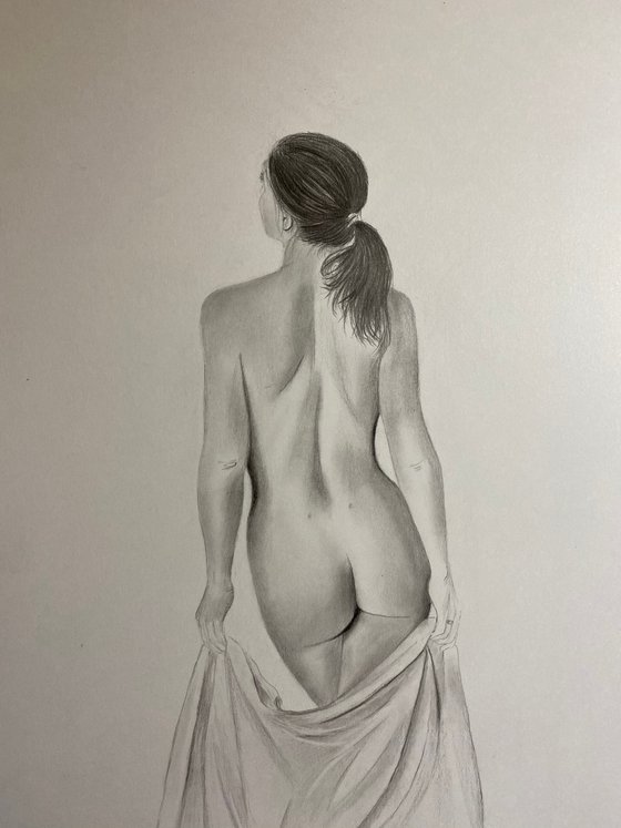 Nude lady with towel